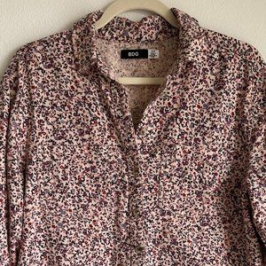 BDG Pink Floral Pattern Flannel